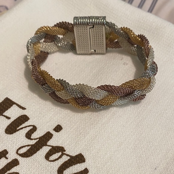Jewelry - Braided Silver and Gold Tone Bracelet